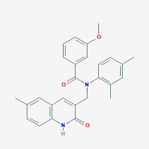 N-(2,4-dimethylphenyl)-N-((2-hydroxy-6-methylquinolin-3-yl)methyl)-3-methoxybenzamide