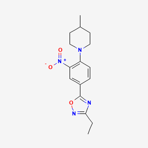 3-ethyl-5-(4-(4-methylpiperidin-1-yl)-3-nitrophenyl)-1,2,4-oxadiazole