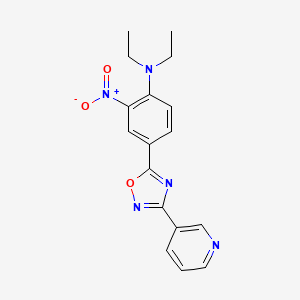 molecular formula C17H17N5O3 B7699533 N,N-diethyl-2-nitro-4-(3-(pyridin-3-yl)-1,2,4-oxadiazol-5-yl)aniline 