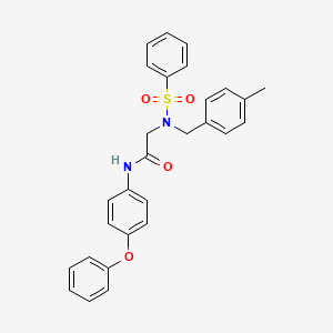 molecular formula C28H26N2O4S B7699578 N-(5-chloro-2-methylphenyl)-2-{N-[(4-methylphenyl)methyl]benzenesulfonamido}acetamide 