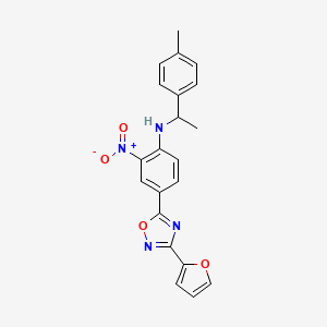 4-(3-(furan-2-yl)-1,2,4-oxadiazol-5-yl)-2-nitro-N-(1-(p-tolyl)ethyl)aniline