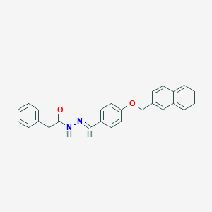 molecular formula C26H22N2O2 B7699599 N-[(E)-[4-(naphthalen-2-ylmethoxy)phenyl]methylideneamino]-2-phenylacetamide 