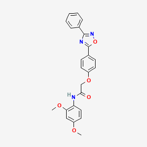 molecular formula C24H21N3O5 B7699610 N-(2,4-dimethoxyphenyl)-2-(4-(3-phenyl-1,2,4-oxadiazol-5-yl)phenoxy)acetamide 