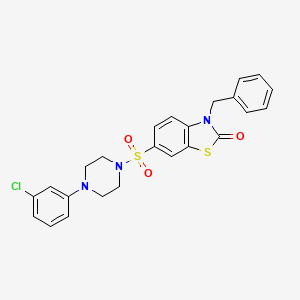 3-Benzyl-6-((4-(3-chlorophenyl)piperazin-1-yl)sulfonyl)benzo[d]thiazol-2(3H)-one