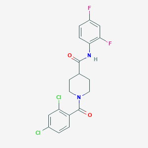 molecular formula C19H16Cl2F2N2O2 B7699631 1-(2,4-dichlorobenzoyl)-N-(2,4-difluorophenyl)piperidine-4-carboxamide 