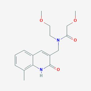 molecular formula C17H22N2O4 B7699634 N-((2-hydroxy-8-methylquinolin-3-yl)methyl)-2-methoxy-N-(2-methoxyethyl)acetamide 