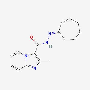 molecular formula C16H20N4O B7699640 N'-cycloheptylidene-2-methylimidazo[1,2-a]pyridine-3-carbohydrazide 