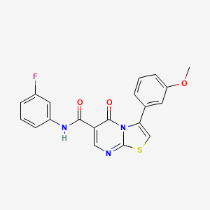 methyl 2-[3-(3-methoxyphenyl)-5-oxo-5H-[1,3]thiazolo[3,2-a]pyrimidine-6-amido]benzoate