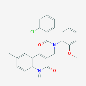 2-chloro-N-((2-hydroxy-6-methylquinolin-3-yl)methyl)-N-(2-methoxyphenyl)benzamide