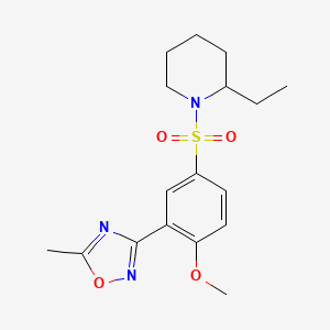 2-Ethyl-1-[4-methoxy-3-(5-methyl-1,2,4-oxadiazol-3-YL)benzenesulfonyl]piperidine