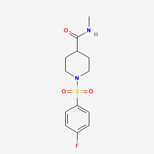 molecular formula C13H17FN2O3S B7699802 1-((4-fluorophenyl)sulfonyl)-N-methylpiperidine-4-carboxamide 