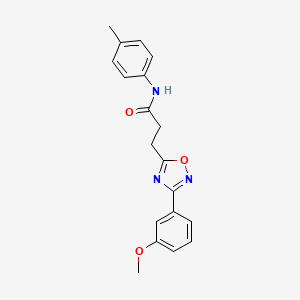 molecular formula C19H19N3O3 B7699819 3-[3-(3-methoxyphenyl)-1,2,4-oxadiazol-5-yl]-N-(4-methylphenyl)propanamide 