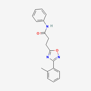 molecular formula C18H17N3O2 B7699833 N-phenyl-3-(3-(o-tolyl)-1,2,4-oxadiazol-5-yl)propanamide 