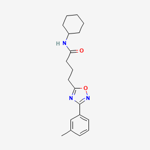 molecular formula C19H25N3O2 B7699869 N-cyclohexyl-4-(3-(m-tolyl)-1,2,4-oxadiazol-5-yl)butanamide 