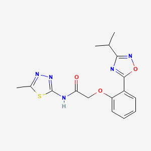 2-(2-(3-isopropyl-1,2,4-oxadiazol-5-yl)phenoxy)-N-(5-methyl-1,3,4-thiadiazol-2-yl)acetamide