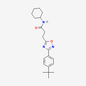 3-(3-(4-(tert-butyl)phenyl)-1,2,4-oxadiazol-5-yl)-N-cyclohexylpropanamide