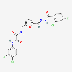 molecular formula C21H14Cl4N4O4 B7699933 N-(4-chloro-2-methylphenyl)-3,4-dimethoxybenzamide 