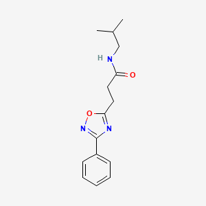 molecular formula C15H19N3O2 B7699946 N-isobutyl-3-(3-phenyl-1,2,4-oxadiazol-5-yl)propanamide CAS No. 850738-48-6