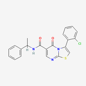 molecular formula C21H16ClN3O2S B7699958 3-(2-chlorophenyl)-N-(2-methylphenyl)-5-oxo-5H-[1,3]thiazolo[3,2-a]pyrimidine-6-carboxamide 