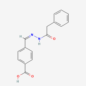 molecular formula C16H14N2O3 B7699980 4-[(Z)-[(2-phenylacetyl)hydrazinylidene]methyl]benzoic acid 