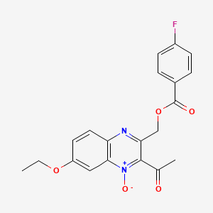 2-acetyl-7-ethoxy-3-(((4-fluorobenzoyl)oxy)methyl)quinoxaline 1-oxide