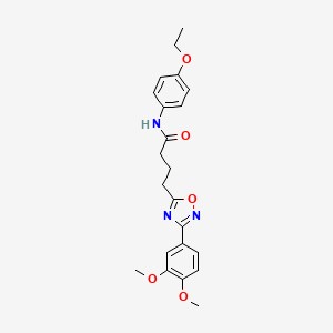 molecular formula C22H25N3O5 B7700020 4-(3-(3,4-dimethoxyphenyl)-1,2,4-oxadiazol-5-yl)-N-(4-ethoxyphenyl)butanamide 