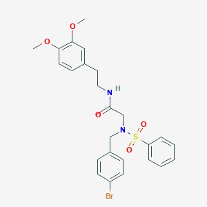 molecular formula C25H27BrN2O5S B7700023 2-{N-[(4-bromophenyl)methyl]benzenesulfonamido}-N-(3-chloro-4-methoxyphenyl)acetamide 