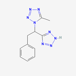 molecular formula C11H12N8 B7700025 5-methyl-1-(2-phenyl-1-(1H-tetrazol-5-yl)ethyl)-1H-tetrazole 