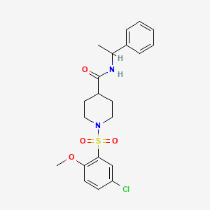 molecular formula C21H25ClN2O4S B7700058 1-(5-chloro-2-methoxybenzenesulfonyl)piperidine-4-carboxamide 