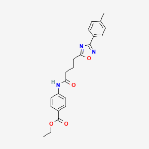 ethyl 4-(4-(3-(p-tolyl)-1,2,4-oxadiazol-5-yl)butanamido)benzoate