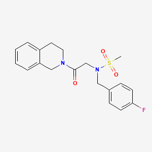 molecular formula C19H21FN2O3S B7700090 2-{N-[(4-fluorophenyl)methyl]methanesulfonamido}-N-(4-methylphenyl)acetamide 