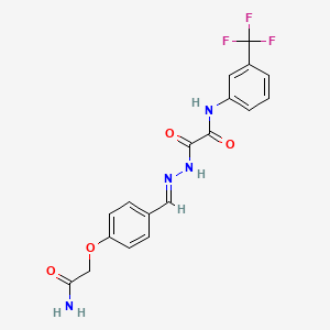 N'-[[4-(2-amino-2-oxoethoxy)phenyl]methylideneamino]-N-[3-(trifluoromethyl)phenyl]oxamide