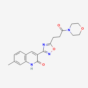 3-(3-(2-hydroxy-7-methylquinolin-3-yl)-1,2,4-oxadiazol-5-yl)-1-morpholinopropan-1-one