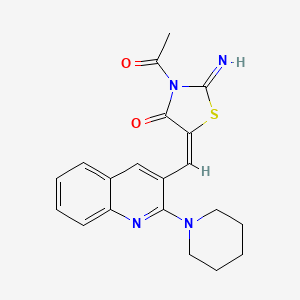 molecular formula C20H20N4O2S B7700128 (E)-3-acetyl-2-imino-5-((2-(piperidin-1-yl)quinolin-3-yl)methylene)thiazolidin-4-one 