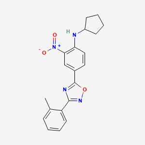 molecular formula C20H20N4O3 B7700144 N-cyclopentyl-2-nitro-4-(3-(o-tolyl)-1,2,4-oxadiazol-5-yl)aniline 