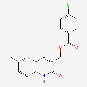 molecular formula C18H14ClNO3 B7700150 (2-hydroxy-6-methylquinolin-3-yl)methyl 4-chlorobenzoate 