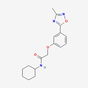 molecular formula C17H21N3O3 B7700155 N-cyclohexyl-2-[3-(3-methyl-1,2,4-oxadiazol-5-yl)phenoxy]acetamide 