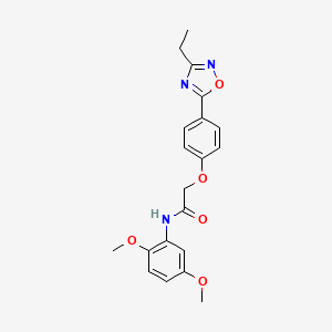 molecular formula C20H21N3O5 B7700159 N-(2,5-dimethoxyphenyl)-2-(4-(3-ethyl-1,2,4-oxadiazol-5-yl)phenoxy)acetamide 