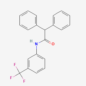 ethyl 4-({N'-[(E)-{4-[(cyclohexylcarbamoyl)methoxy]phenyl}methylidene]hydrazinecarbonyl}formamido)benzoate