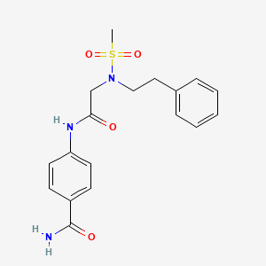 molecular formula C18H21N3O4S B7700201 4-{[N-(methylsulfonyl)-N-(2-phenylethyl)glycyl]amino}benzamide CAS No. 769160-60-3