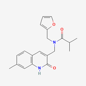 N-(furan-2-ylmethyl)-N-((2-hydroxy-7-methylquinolin-3-yl)methyl)isobutyramide