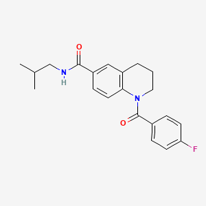 molecular formula C21H23FN2O2 B7700229 N-(2,4-dimethylphenyl)-1-(4-fluorobenzoyl)-1,2,3,4-tetrahydroquinoline-6-carboxamide 