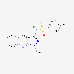 molecular formula C20H20N4O2S B7700236 N-(1-ethyl-8-methyl-1H-pyrazolo[3,4-b]quinolin-3-yl)-4-methylbenzenesulfonamide 