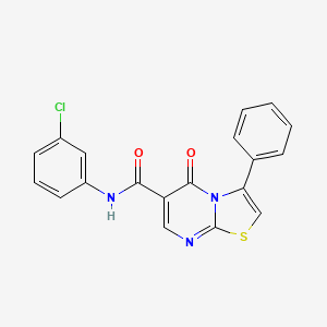 molecular formula C19H12ClN3O2S B7700244 N-(2-methoxy-5-methylphenyl)-5-oxo-3-phenyl-5H-[1,3]thiazolo[3,2-a]pyrimidine-6-carboxamide 