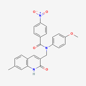 molecular formula C25H21N3O5 B7700252 N-((2-hydroxy-7-methylquinolin-3-yl)methyl)-N-(4-methoxyphenyl)-4-nitrobenzamide 