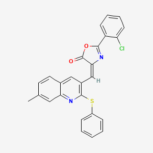 molecular formula C26H17ClN2O2S B7700266 (4E)-2-(2-Chlorophenyl)-4-{[7-methyl-2-(phenylsulfanyl)quinolin-3-YL]methylidene}-4,5-dihydro-1,3-oxazol-5-one 