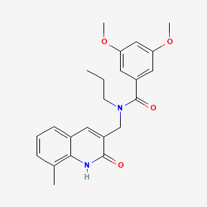 N-((2-hydroxy-8-methylquinolin-3-yl)methyl)-3,5-dimethoxy-N-propylbenzamide