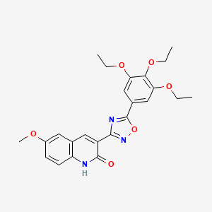 molecular formula C24H25N3O6 B7700334 6-methoxy-3-(5-(3,4,5-triethoxyphenyl)-1,2,4-oxadiazol-3-yl)quinolin-2-ol 