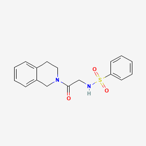 molecular formula C17H18N2O3S B7700397 N-(2-(3,4-dihydroisoquinolin-2(1H)-yl)-2-oxoethyl)benzenesulfonamide 