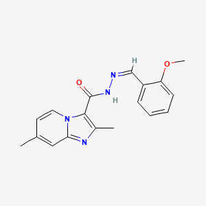 molecular formula C18H18N4O2 B7700410 (Z)-N'-(2-methoxybenzylidene)-2,7-dimethylimidazo[1,2-a]pyridine-3-carbohydrazide 